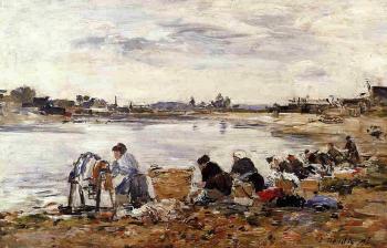 尤金 佈丹 Laundresses on the Bankes of the Touques 尤金 佈丹 Laundresses on the Bankes of the Touques